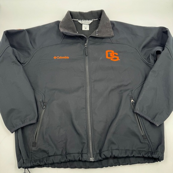 Columbia Oregon State Beavers Jacket Mens Large Full Zip Windbreaker Black OS - Picture 1 of 7